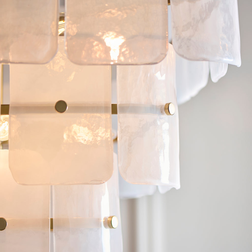 122775 Venice 10 Light Pendant Brass White