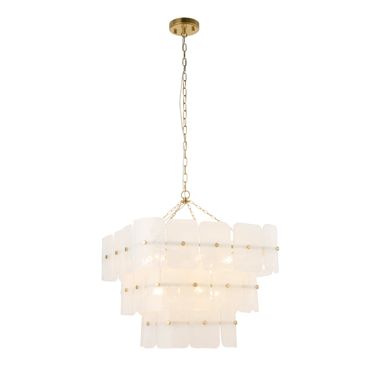 122775 Venice 10 Light Pendant Brass White