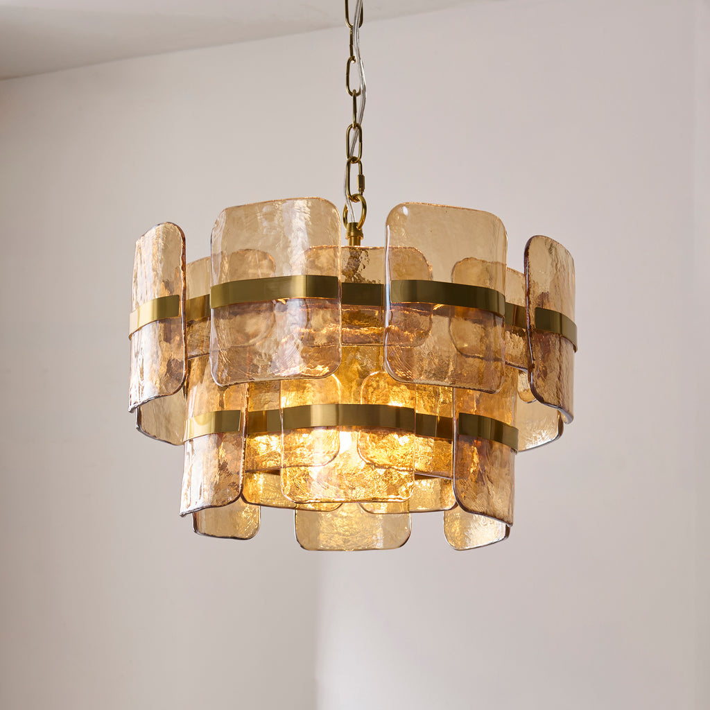 122776 Ancara 3 Light Pendant Brass Champagne