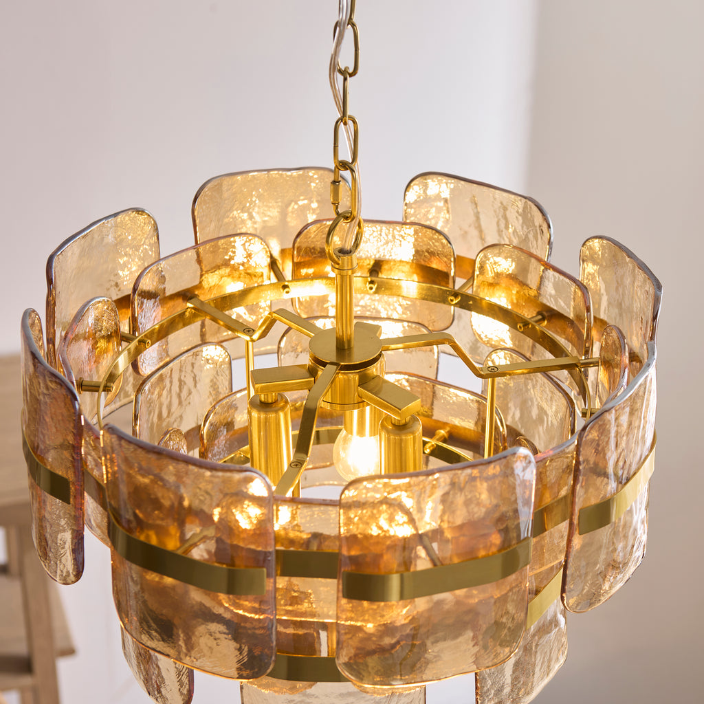 122776 Ancara 3 Light Pendant Brass Champagne