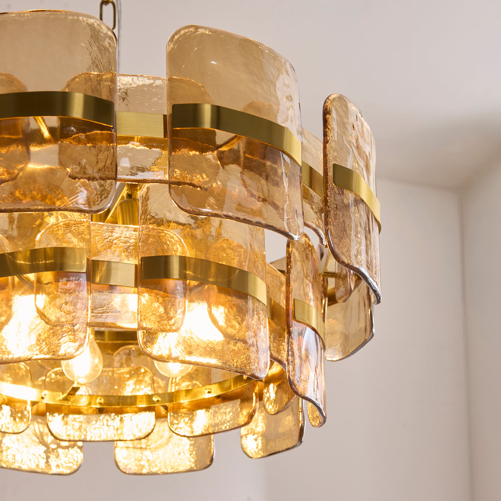 122777 Ancara 6 Light Pendant Brass Champagne