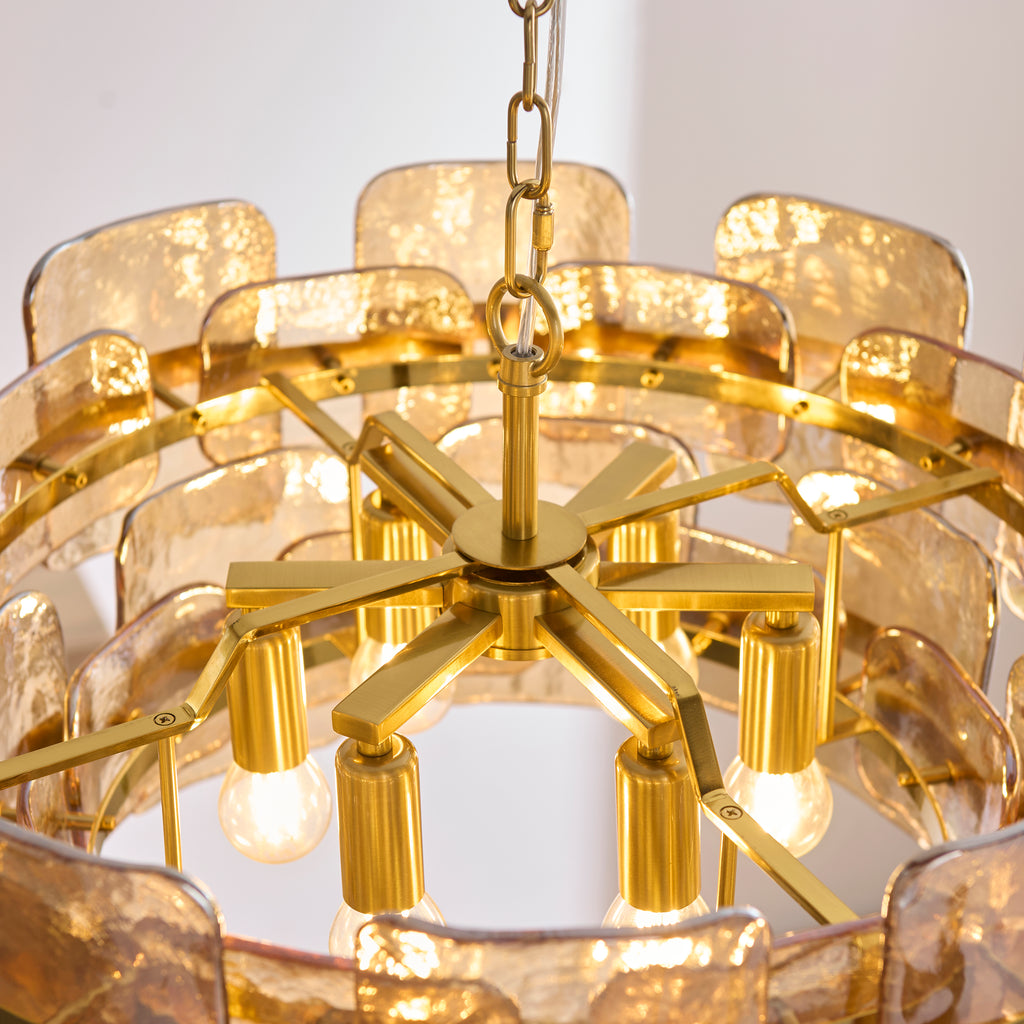 122777 Ancara 6 Light Pendant Brass Champagne