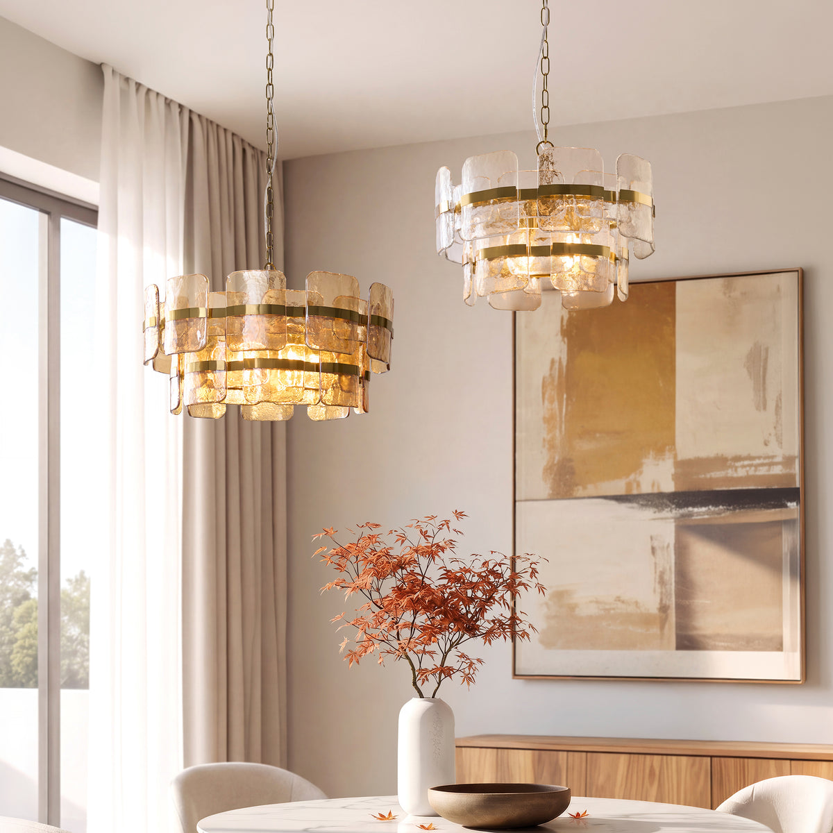 122777 Ancara 6 Light Pendant Brass Champagne