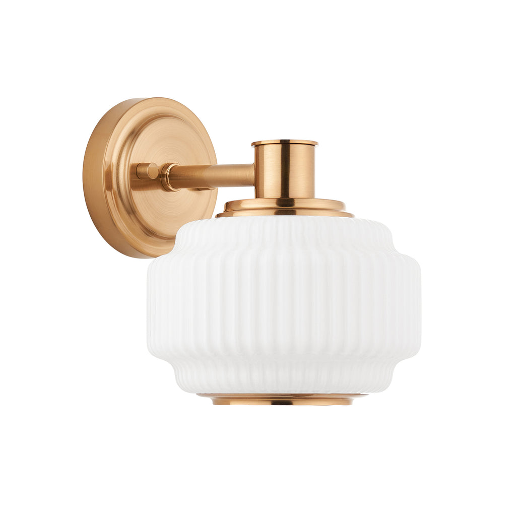 122784 Evora Wall Light Brass Opal