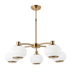 122785 Evora 5 Light Pendant Brass Opal