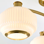 122786 Evora 3 Light Semi Flush Ceiling Brass Opal