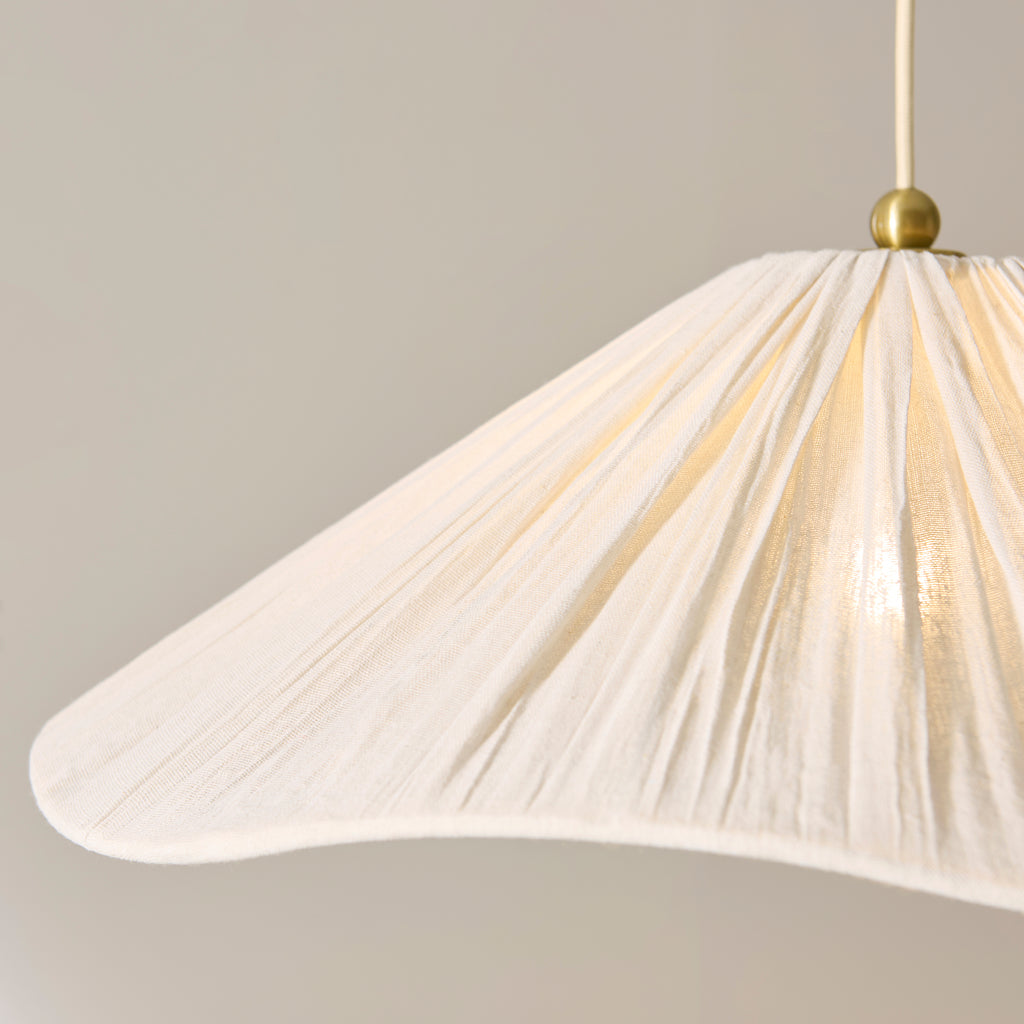 124380 Isabella Grand Pendant Brass White