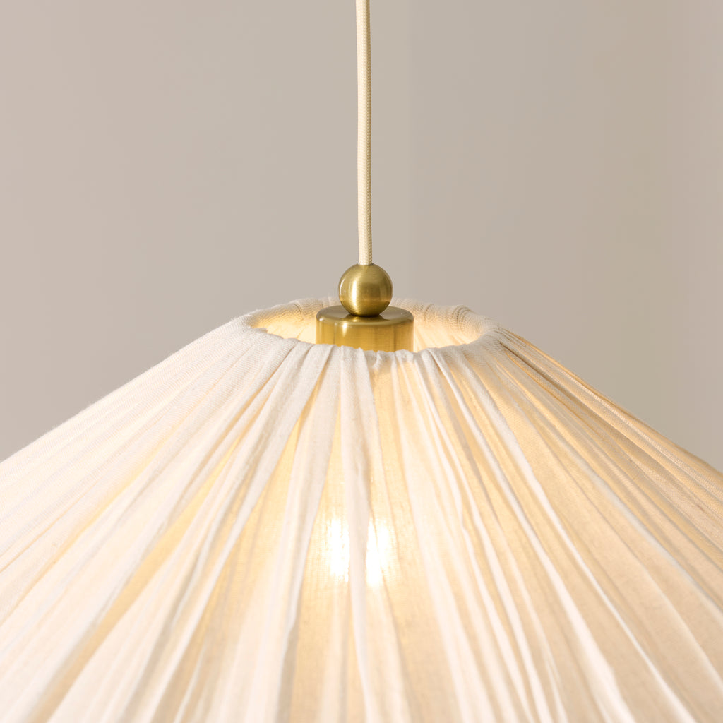 124380 Isabella Grand Pendant Brass White