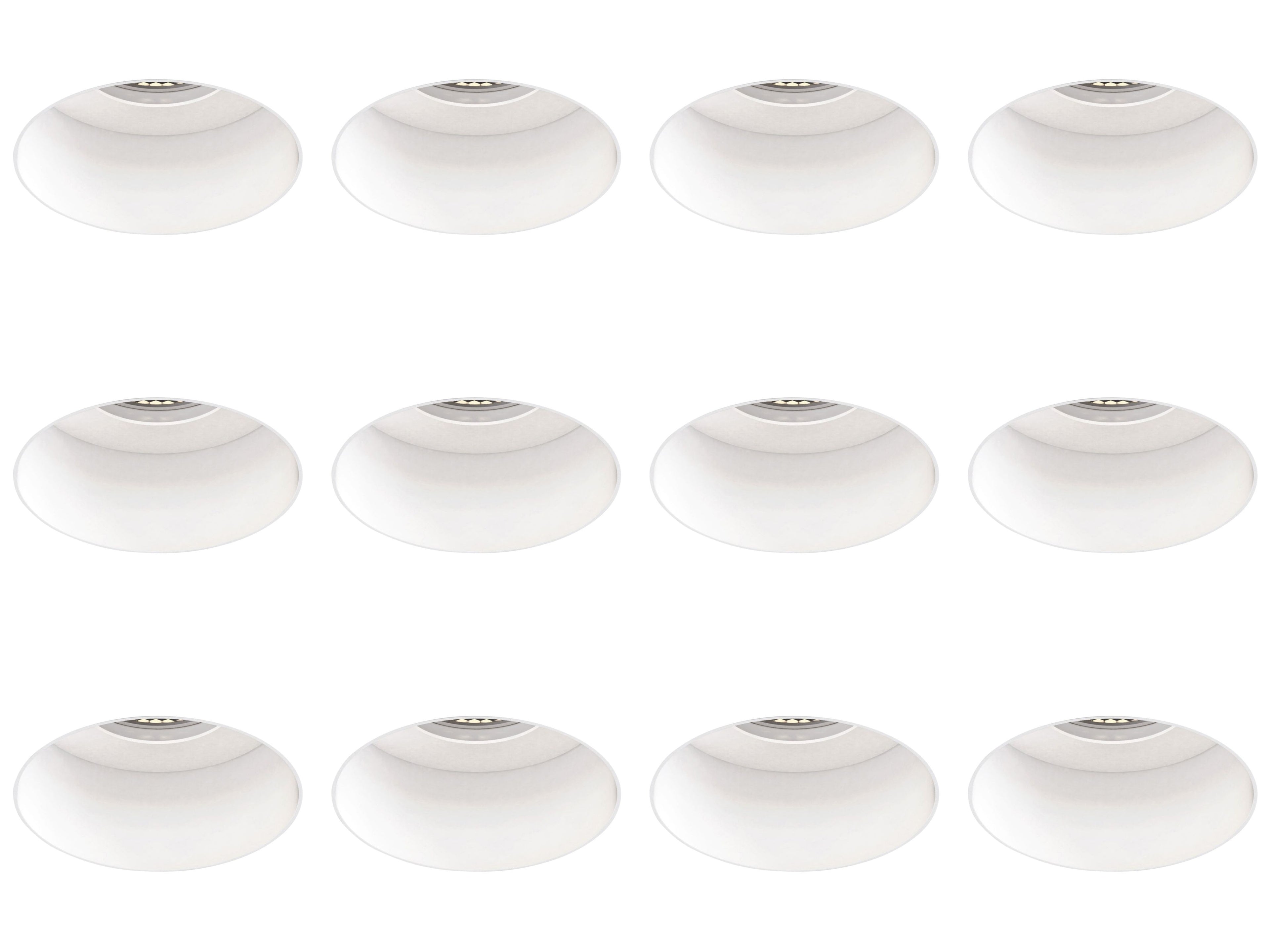 1248017 Astro Trimless Slimline Round Fixed Fire-Rated IP65 Bathroom Downlight Matt White — Pack of 12- £40.64 each