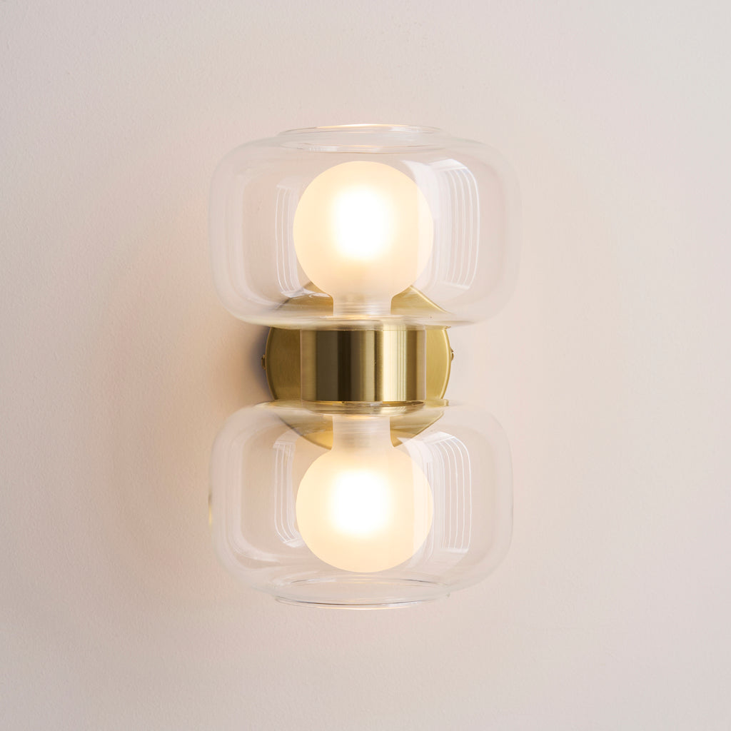 124803 Rossano 2 Light Wall Light Brass