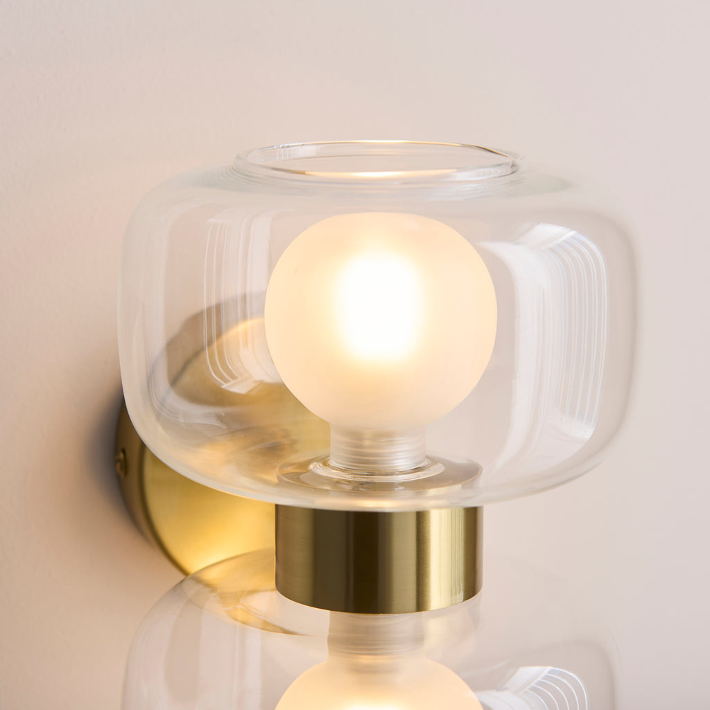 124803 Rossano 2 Light Wall Light Brass