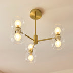 124804 Rossano 6 Light Semi Flush Ceiling Brass