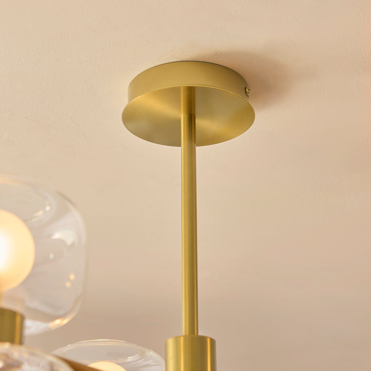 124804 Rossano 6 Light Semi Flush Ceiling Brass