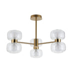 124804 Rossano 6 Light Semi Flush Ceiling Brass
