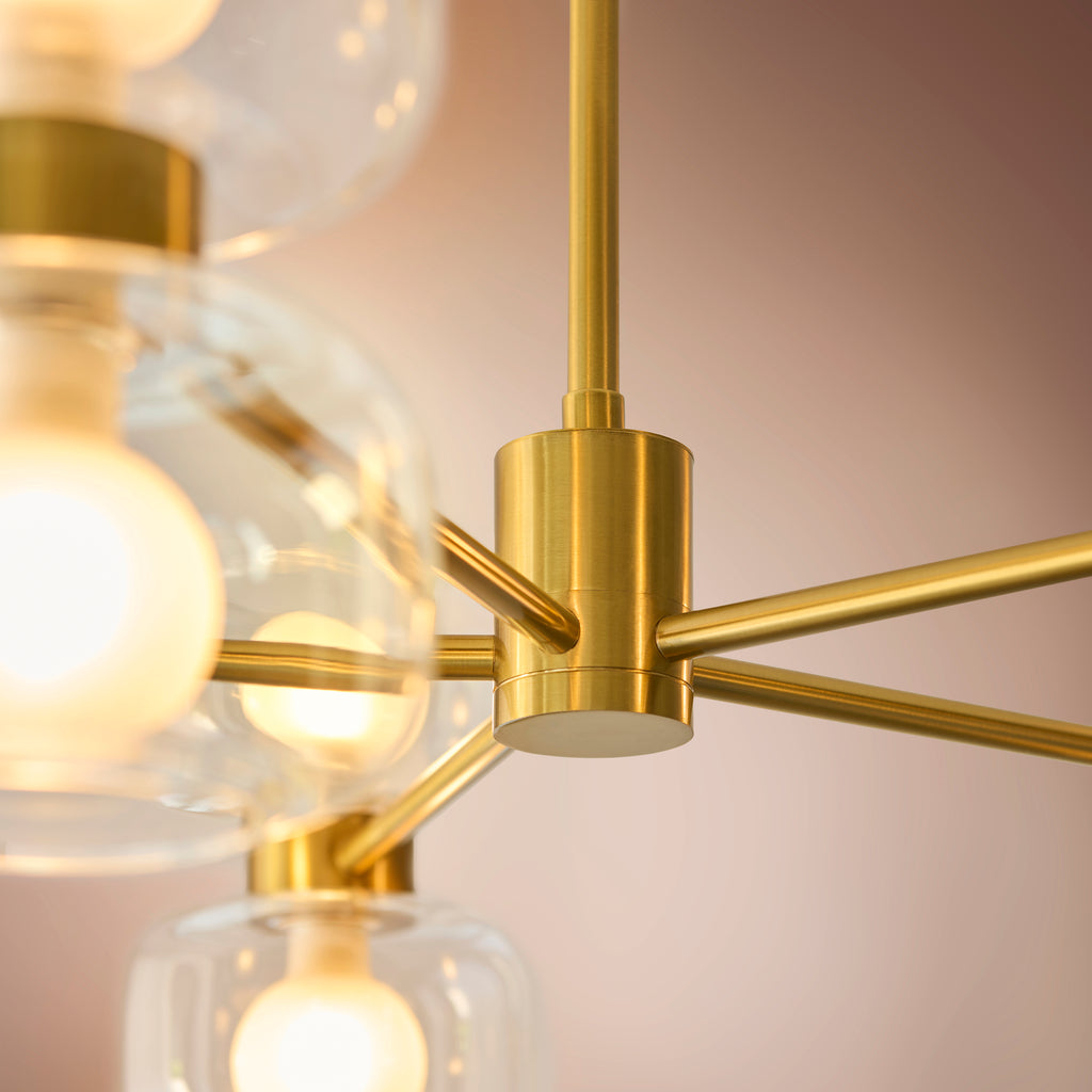 124805 Rossano 10 Light Pendant Brass