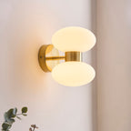 124812 Rossano 2 Light Wall Light Brass White
