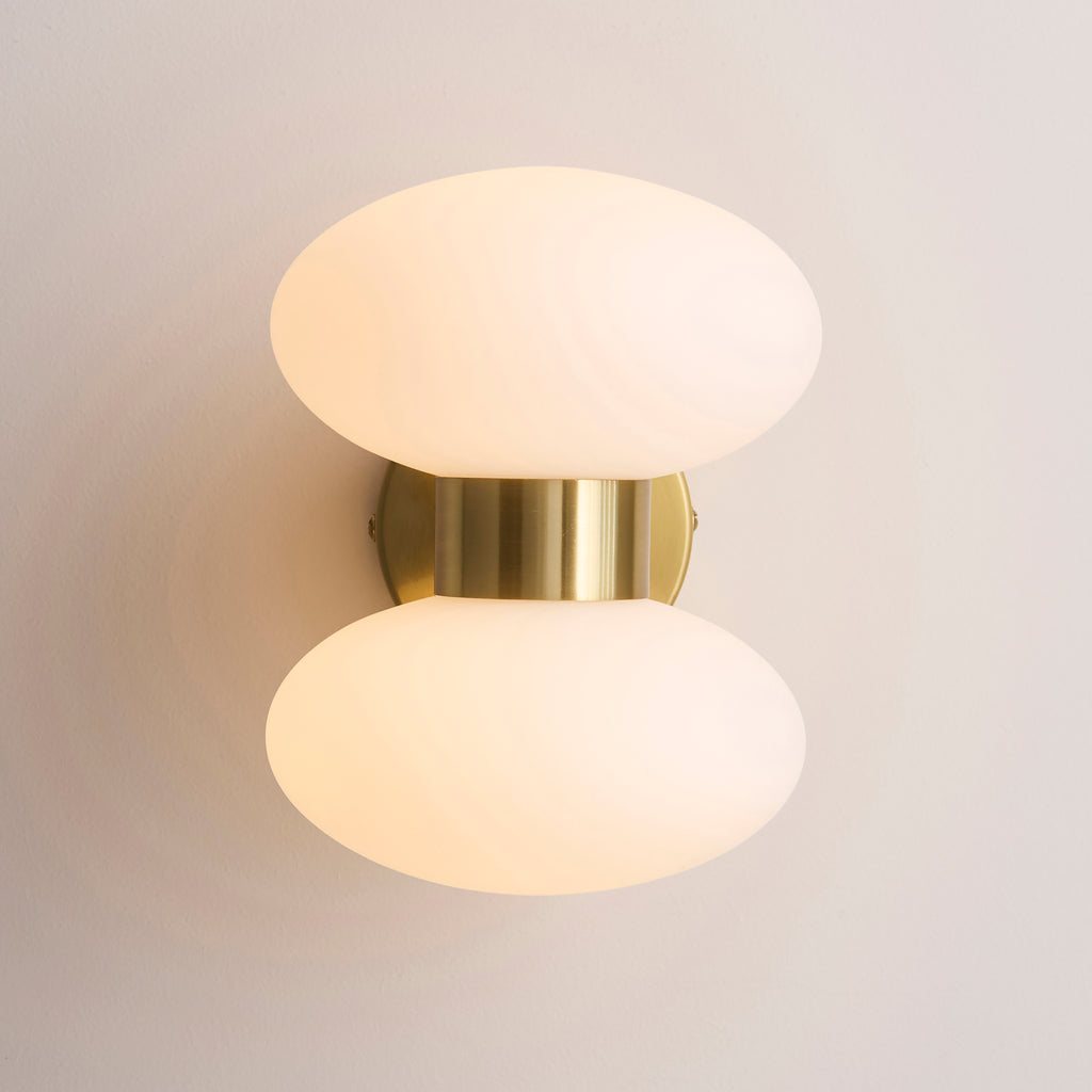 124812 Rossano 2 Light Wall Light Brass White