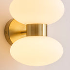 124812 Rossano 2 Light Wall Light Brass White