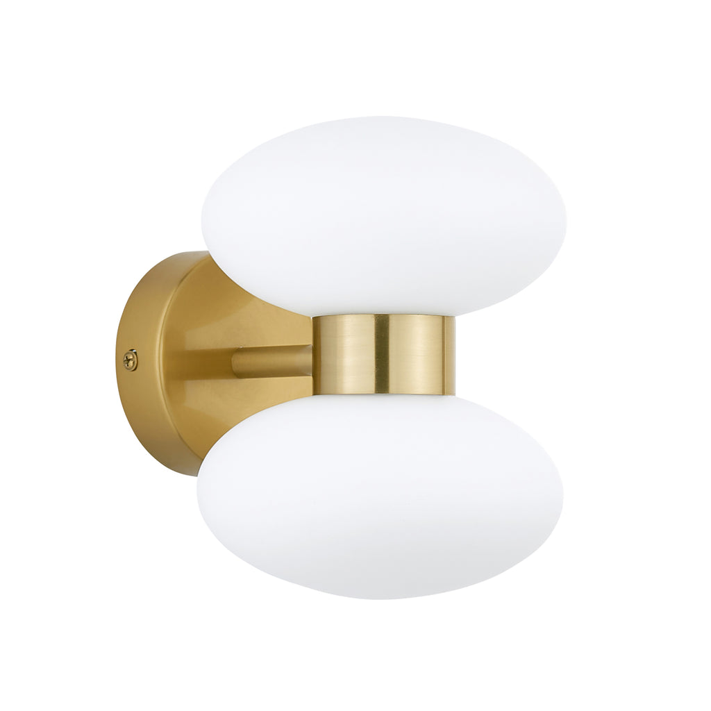 124812 Rossano 2 Light Wall Light Brass White