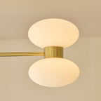 124813 Rossano 6 Light Semi Flush Ceiling Brass White