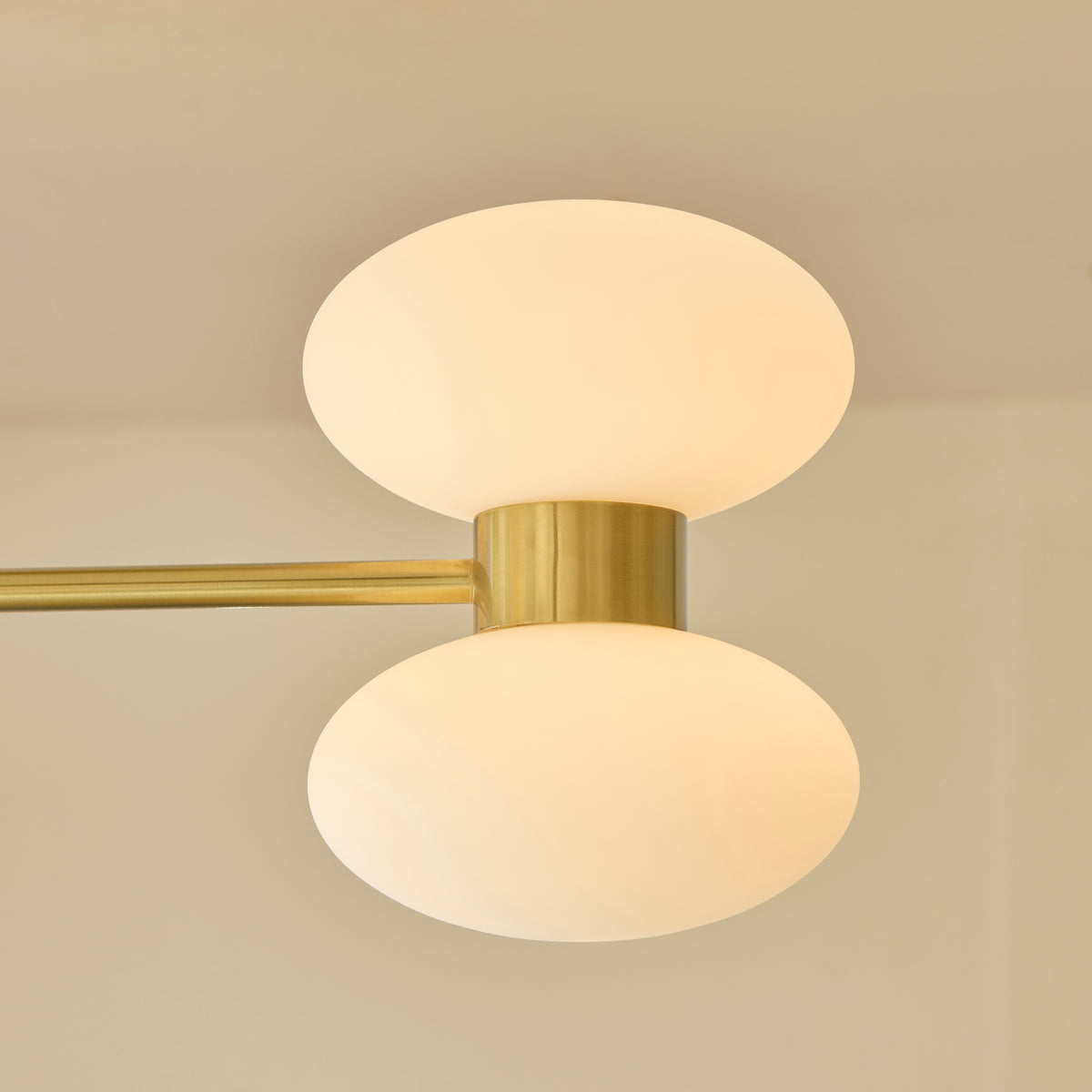 124813 Rossano 6 Light Semi Flush Ceiling Brass White