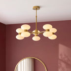124814 Rossano 10 Light Pendant Brass White