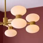 124814 Rossano 10 Light Pendant Brass White