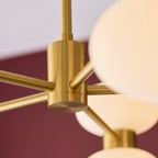 124814 Rossano 10 Light Pendant Brass White
