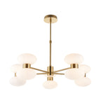 124814 Rossano 10 Light Pendant Brass White