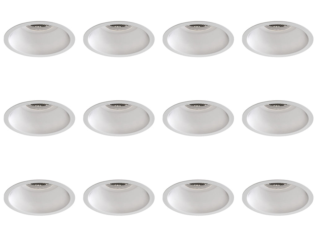 1249034 Astro Minima Slimline Round Fixed Fire-Rated IP65 Bathroom Downlight Matt White — Pack of 12- £18.14 each