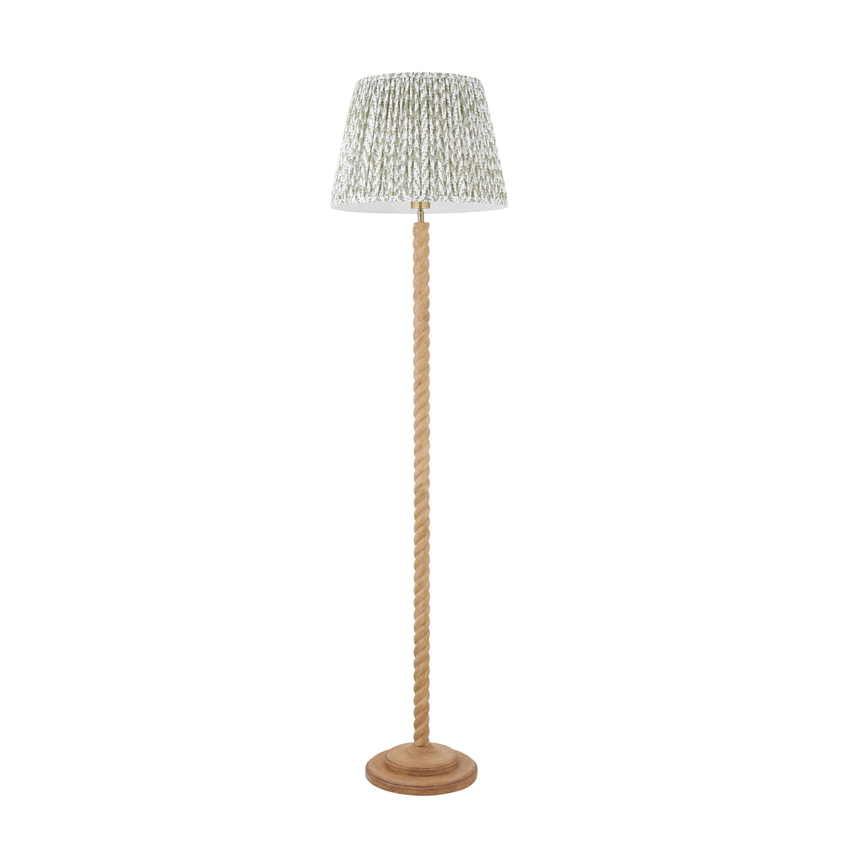 125404 Twist & Leaf 40cm Floor Lamp Wood Green