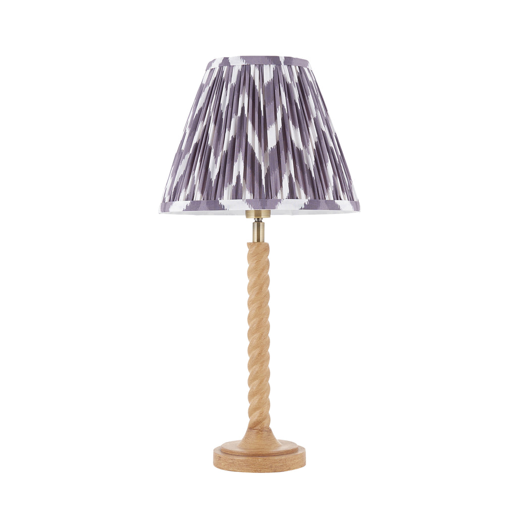 125408 Twist & Zigzag 25cm Table Lamp Wood Grey