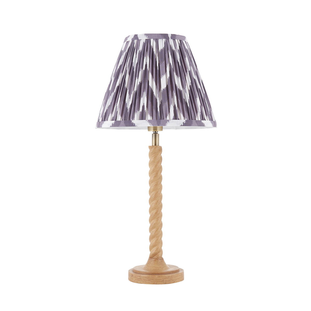 125408 Twist & Zigzag 25cm Table Lamp Wood Grey