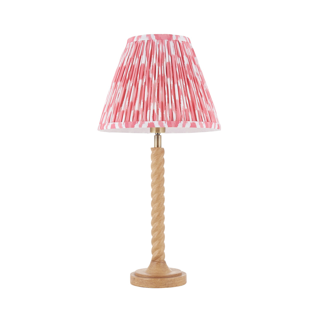 125409 Twist & Ikat 25cm Table Lamp Wood Pink