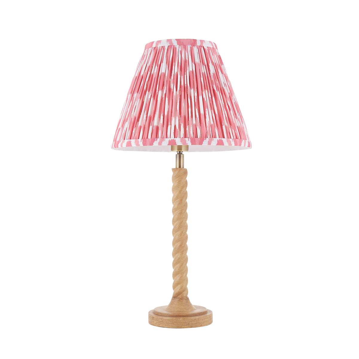 125409 Twist & Ikat 25cm Table Lamp Wood Pink