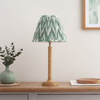 125410 Twist & Zigzag25cm Table Lamp Wood Green
