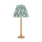 125410 Twist & Zigzag25cm Table Lamp Wood Green