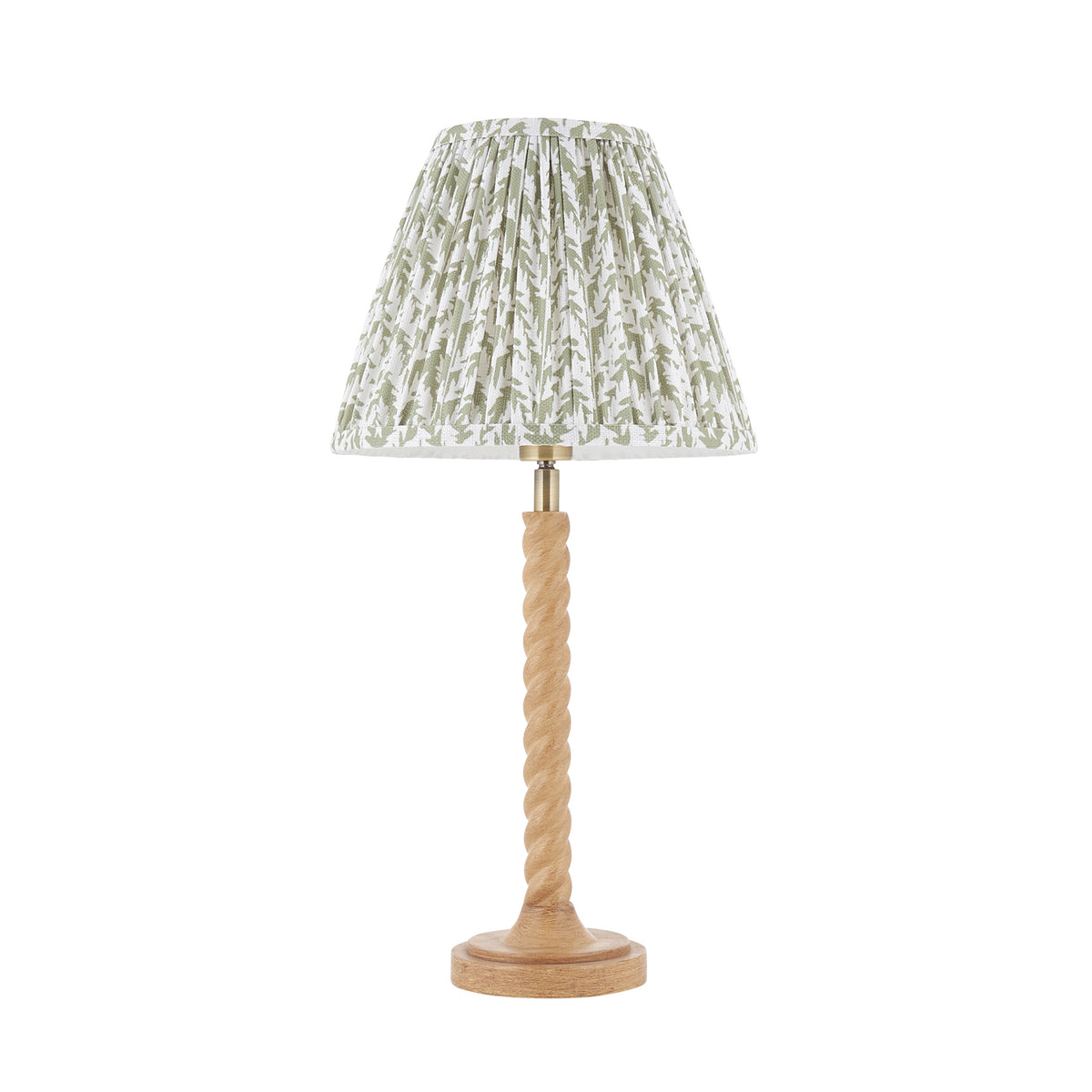 125411 Twist & Leaf 25cm Table Lamp Wood Green