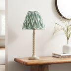 125412 Twist & Zigzag 25cm Table Lamp White Green