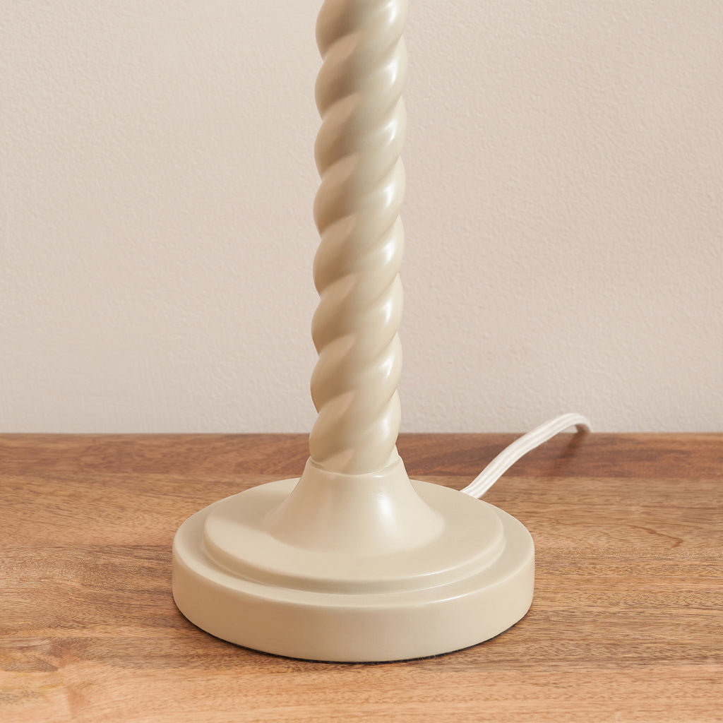 125412 Twist & Zigzag 25cm Table Lamp White Green