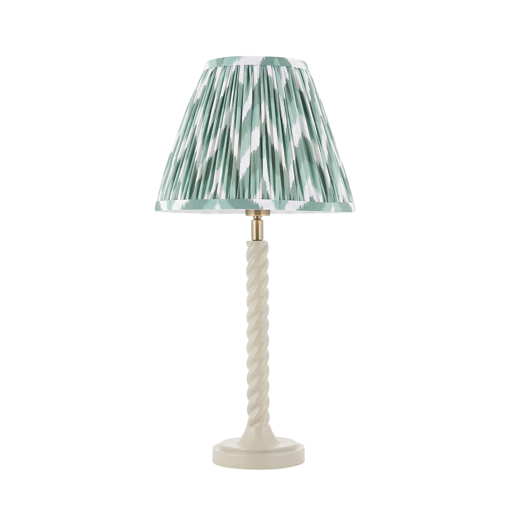 125412 Twist & Zigzag 25cm Table Lamp White Green