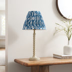 125413 Twist & Ikat 25cm Table Lamp White Blue