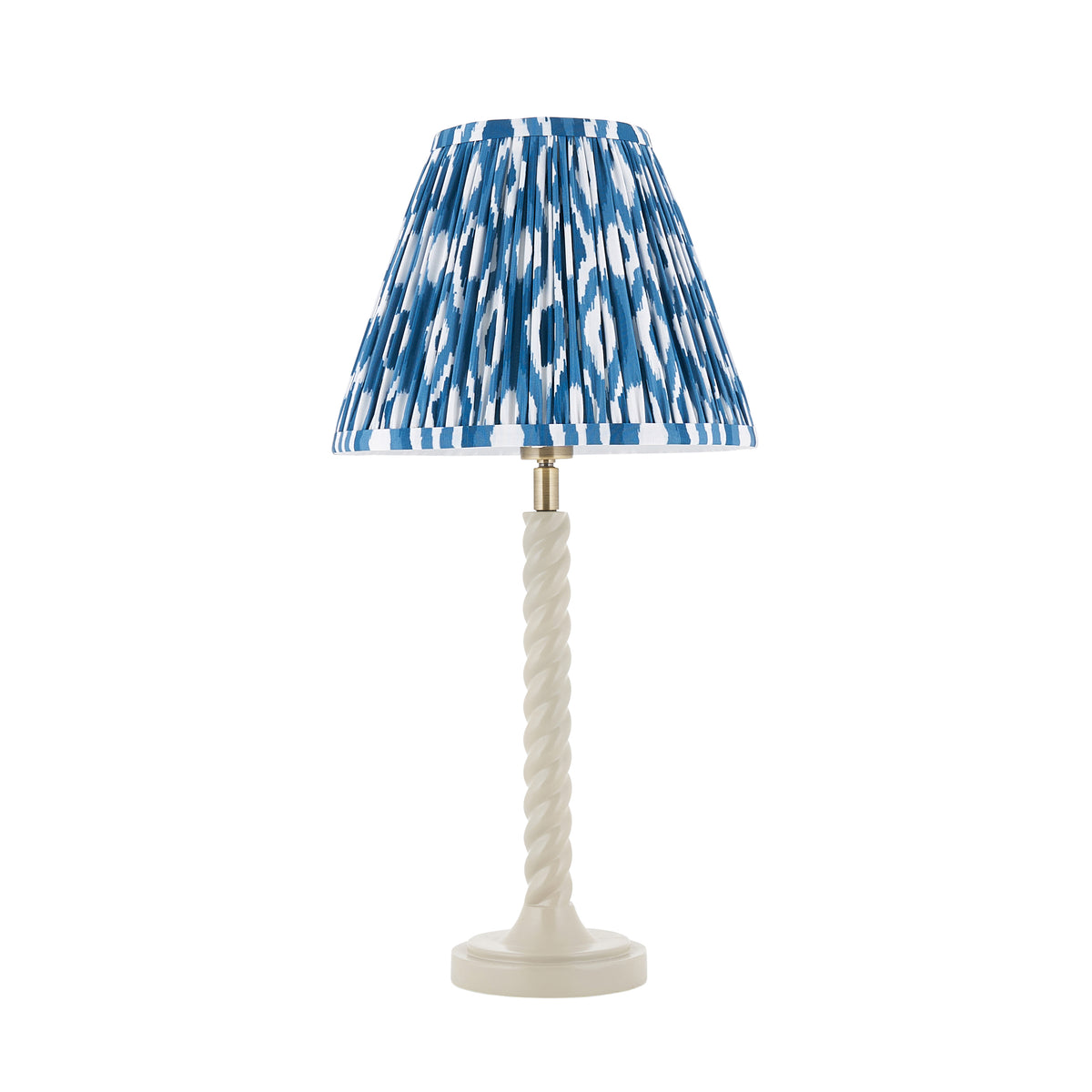 125413 Twist & Ikat 25cm Table Lamp White Blue