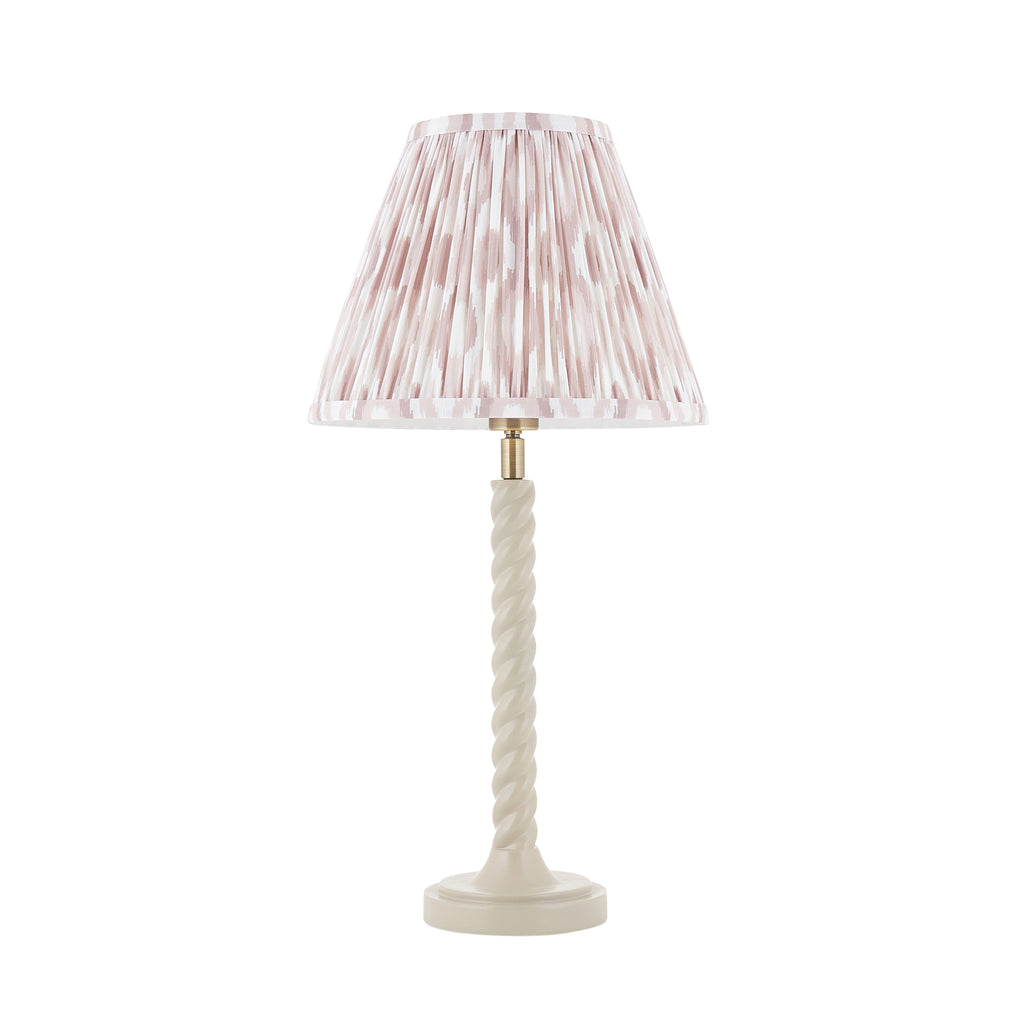125414 Twist & Ikat 25cm Table Lamp White