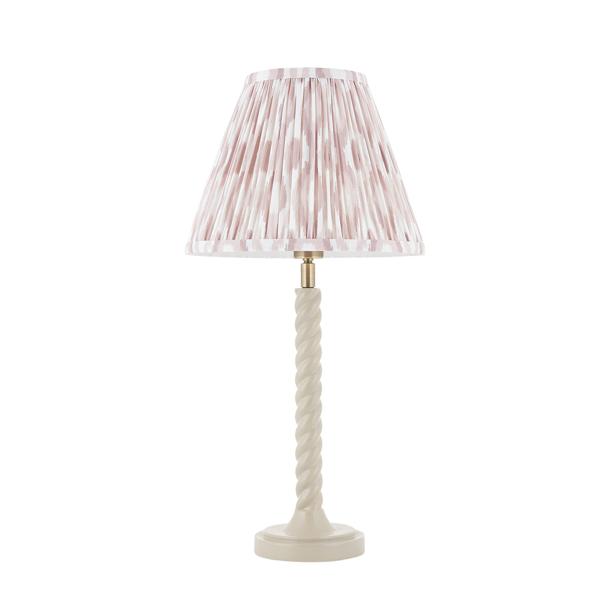 125414 Twist & Ikat 25cm Table Lamp White