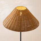 125417 Arlo & Rattan 52cm Floor Lamp Black