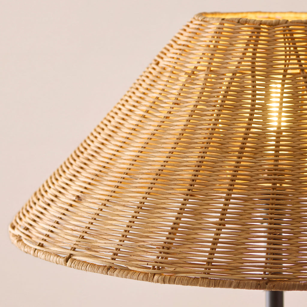125417 Arlo & Rattan 52cm Floor Lamp Black