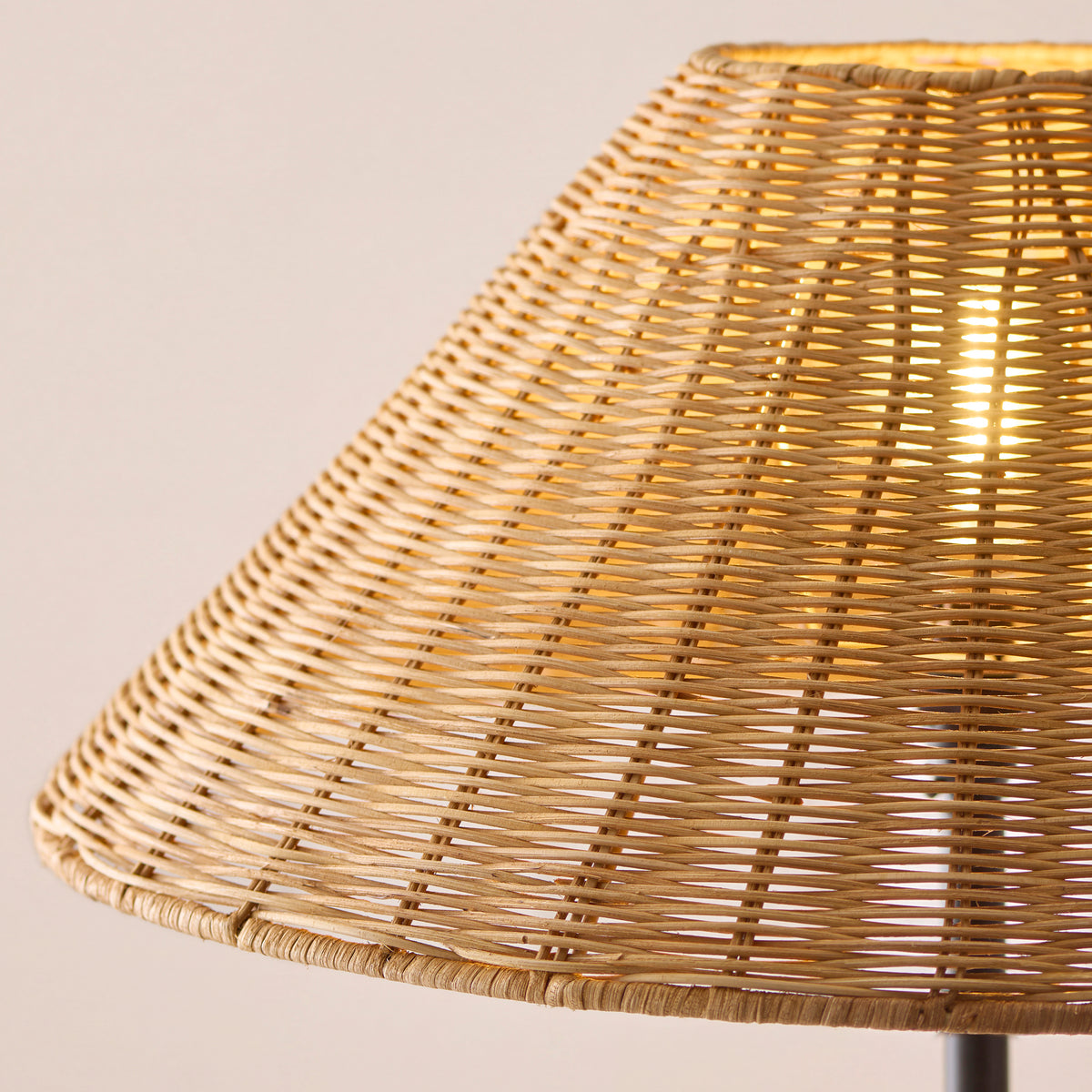 125417 Arlo & Rattan 52cm Floor Lamp Black