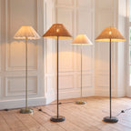 125418 Arlo & Rattan 52cm Floor Lamp Black