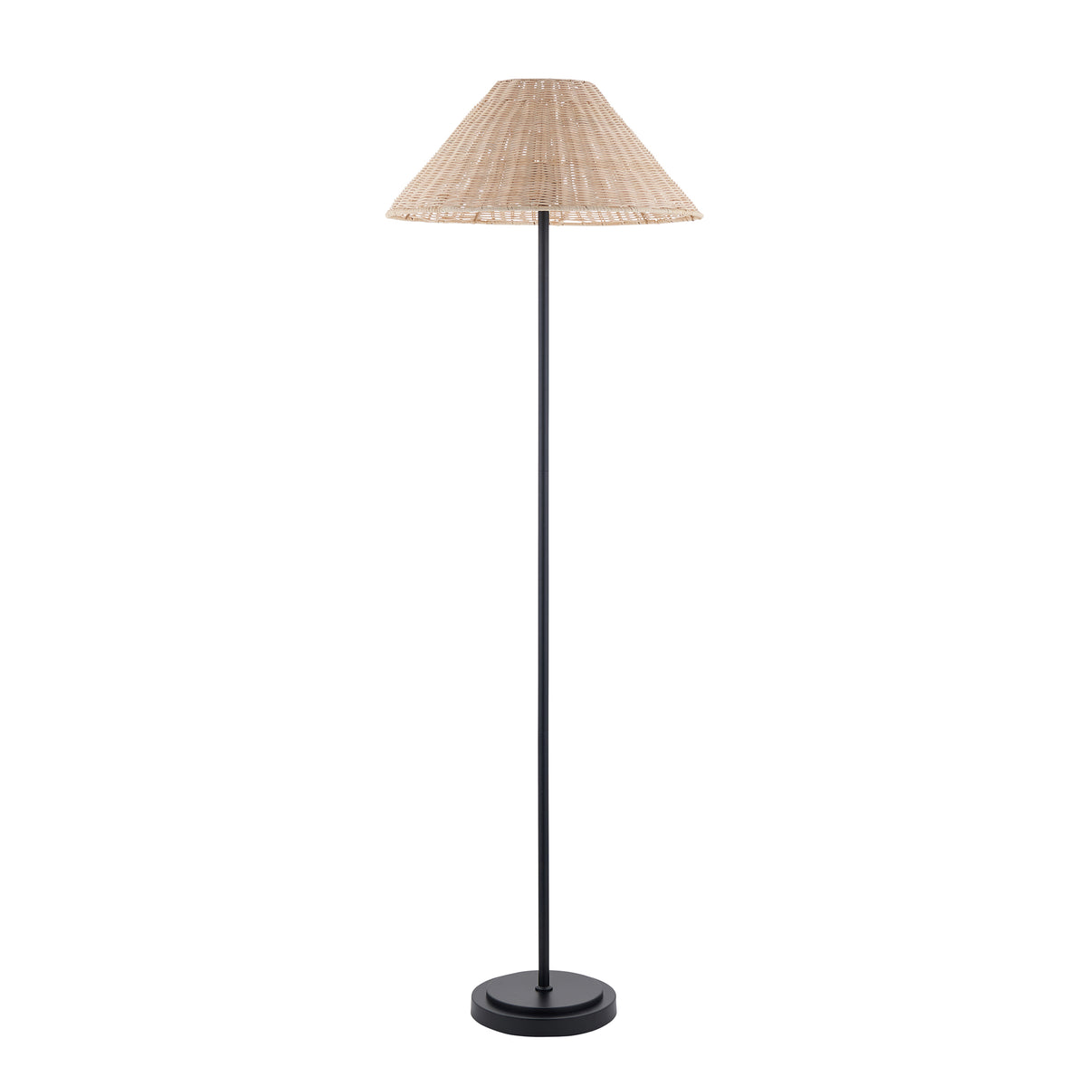 125418 Arlo & Rattan 52cm Floor Lamp Black